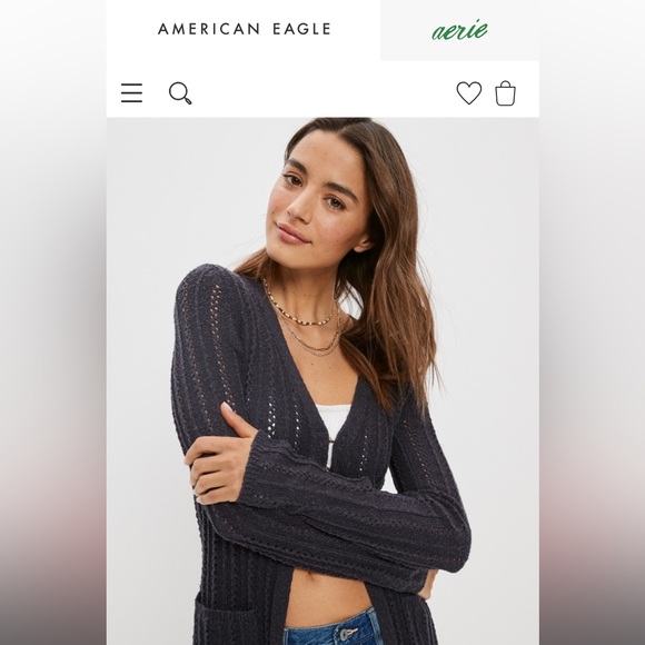American Eagle Extra Long Knit Cardigan size XS - Picture 2 of 6